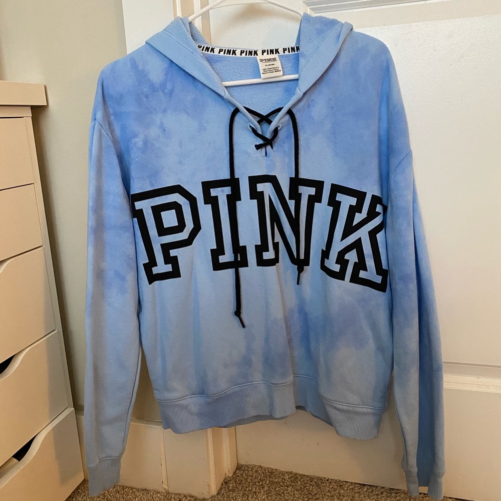 PINK Lace-Up Hoodie